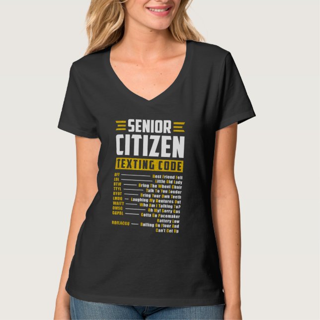 Senior Citizen Textning Kod Cool Farfar Mormor T Shirt (Framsida)