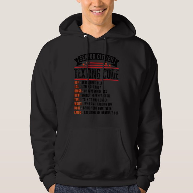 Senior Citizens SMS-kod för farfar Hoodie (Framsida)