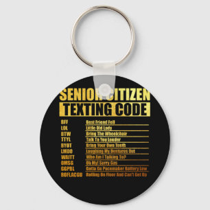 Senior Citizens Texting Code Grandpa Nyckelring