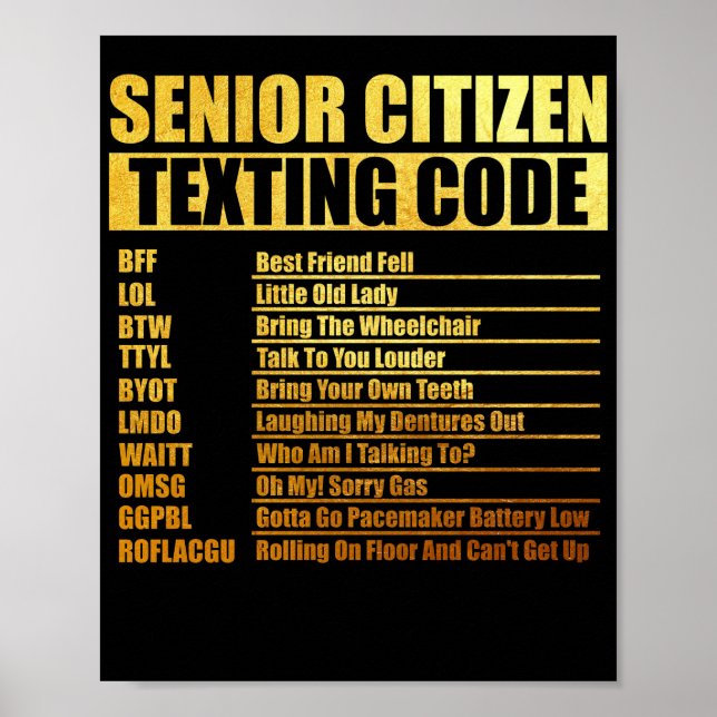 Senior Citizens Texting Code Grandpa Poster (Framsidan)