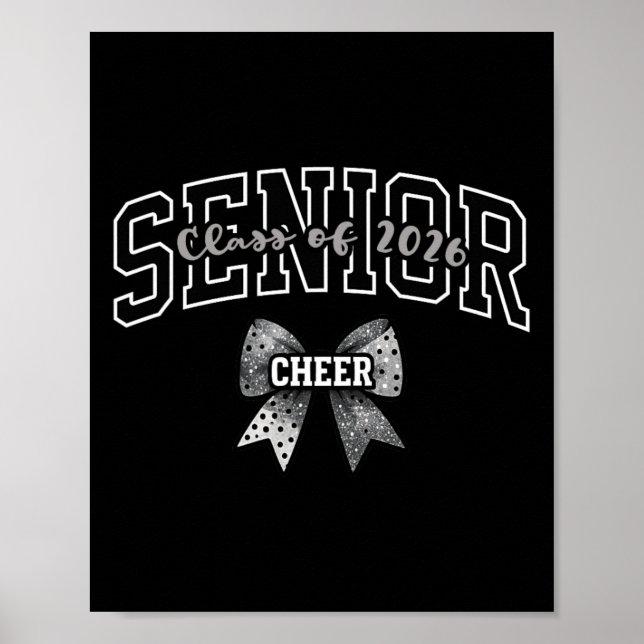 Senior Cl 2026 Cheerleading Coquette Bow Examen Poster (Framsidan)