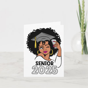 Senior Cl of 2025 Studenten 25 Afro Black Women Kort