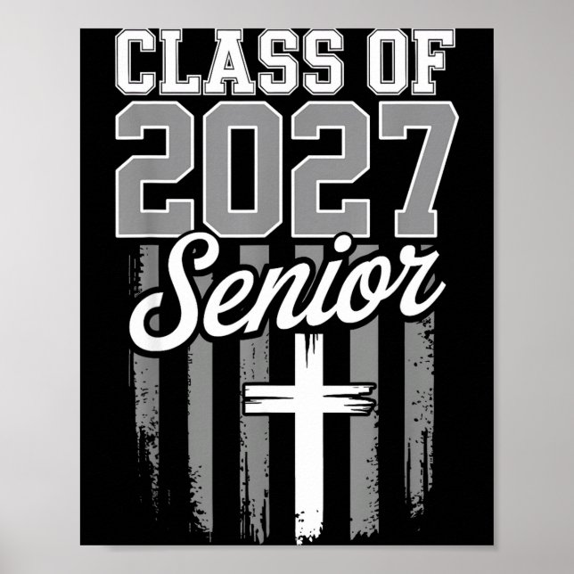Senior Class 2027 Kristet Amerikanskt Tro Design Poster (Framsidan)