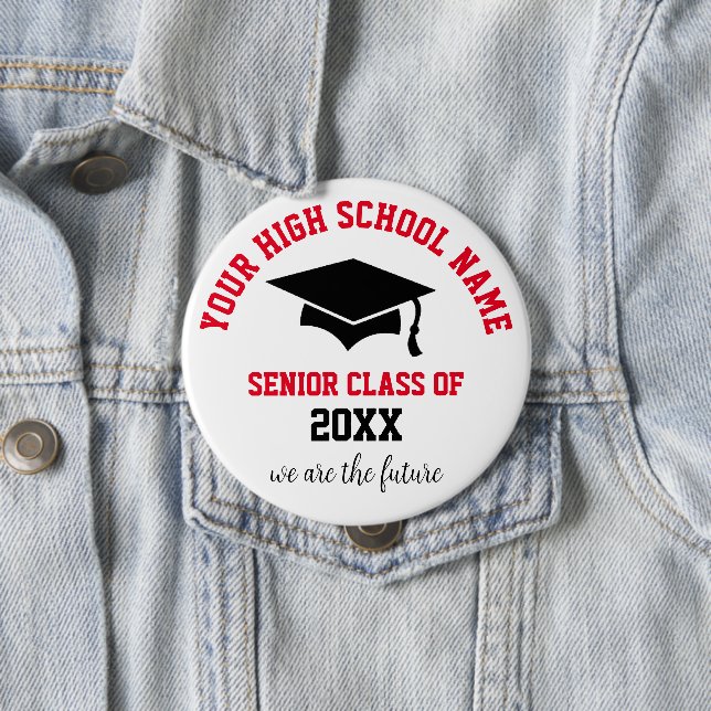 Senior Class 20XX Round Button, Huge, 4 tum Knapp (In Situ)