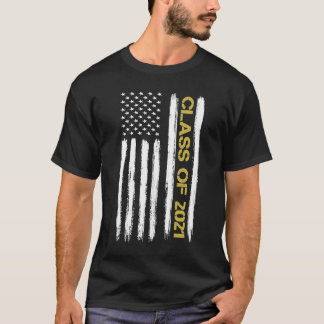 Senior Class of 2021 Patriotic American Flagga T Shirt