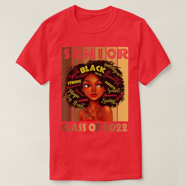 Senior Class of 2022 Black Girl Magic Melanin Grad T Shirt (Design framsida)