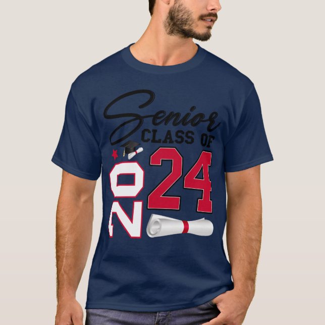 Senior Class of 2024 College High School Senior fr T Shirt (Framsida)