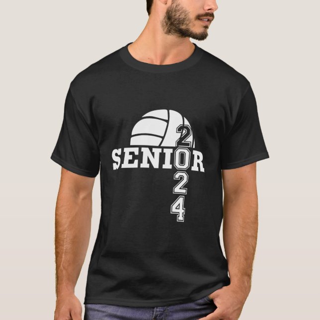 Senior Class of 2024 Volleyball Seniors School Gra T Shirt (Framsida)