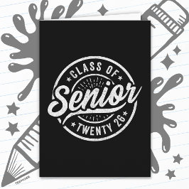 Senior Class of 2026 Cool Vintage Badge Graduation Kort