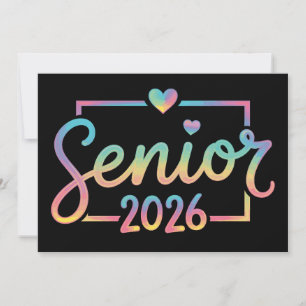 Senior Class Of 2026 Tie Dye-avgång 26 Grad Inbjudningar