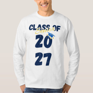 Senior Class of 2027 Graduation Retro Typography T Shirt