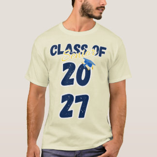 Senior Class of 2027 Graduation Retro Typography T Shirt