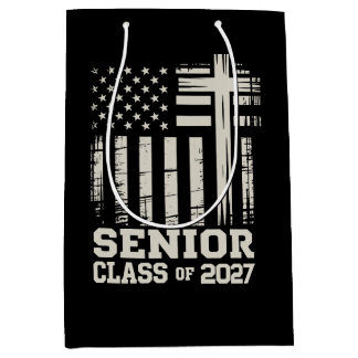 Senior Class Of 2027 USA Flag Cross Christian Grad