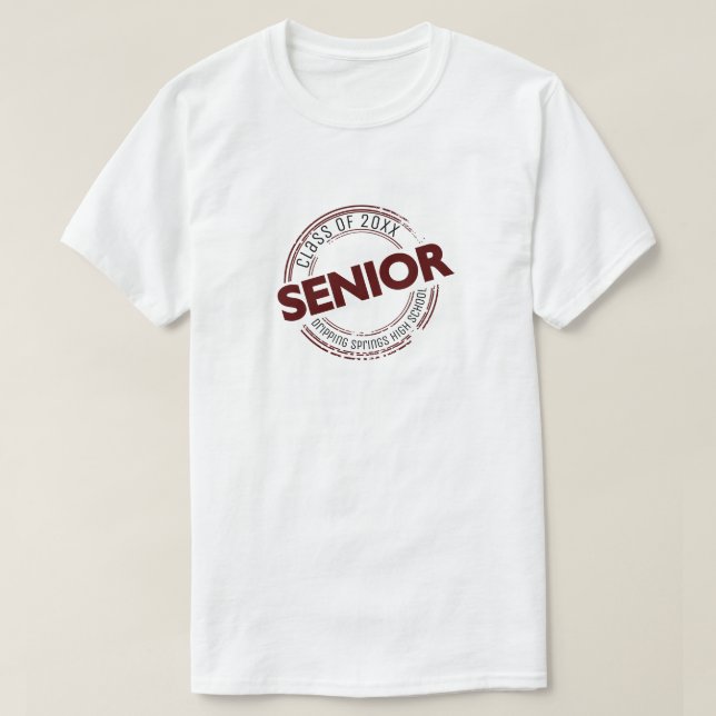 Senior Class of Distress Badge T Shirt (Design framsida)