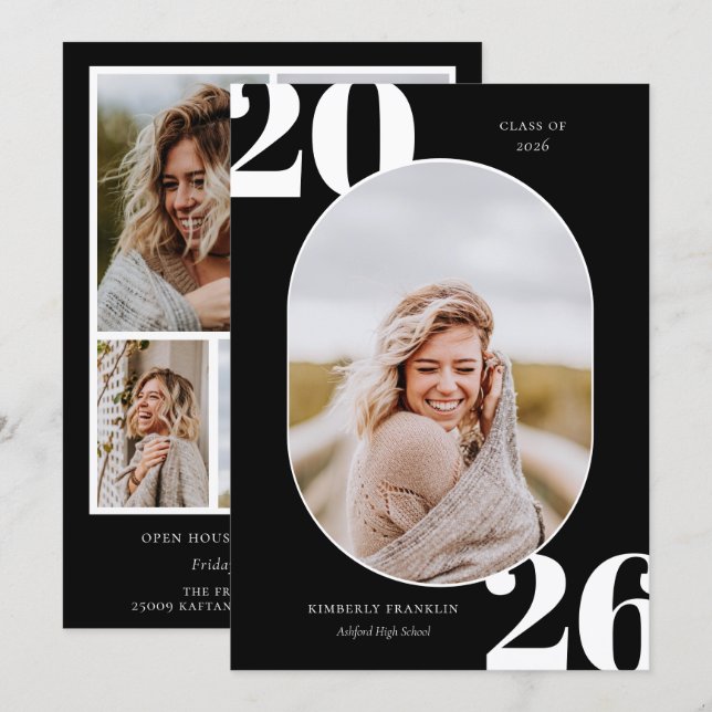 Senior Class Round Photo Ram Studenten (Fram/baksida)