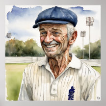 Senior Cricketer - Archival Cricket Print