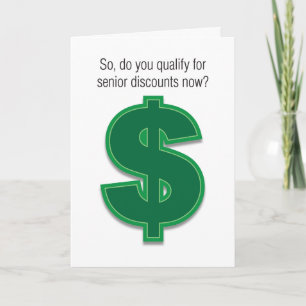 Senior Disc Humous Birthday Card Kort