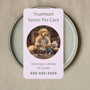 Senior Dog Sitter Betrodd Senior Hund Välbefinnand Visitkort
