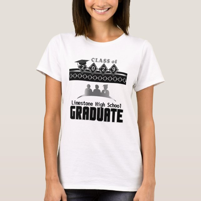 Senior examen - Personalisera Silver T Shirt (Framsida)