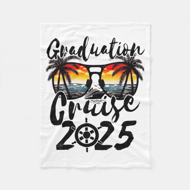 Senior examensresa kryssning 2025 Retro fartyg Fleecefilt (Framsidan)