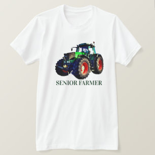 ’Senior Farmer’ och Grönt Tractor T-Shirt