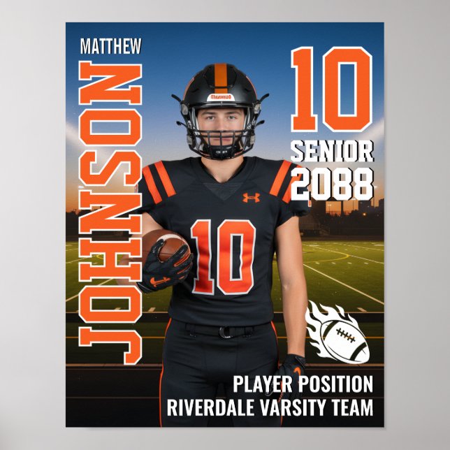Senior Football Stadium Player Photo Sports Poster (Framsidan)