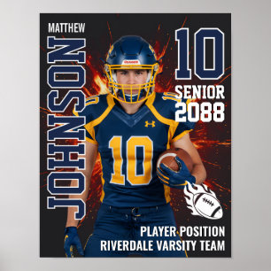 Senior Fotboll Foto Brand Bakgrund Sporter Poster