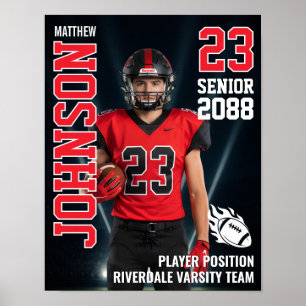 Senior Fotboll Foto Ljus Bakgrund Sporter Poster