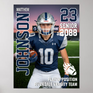 Senior fotbollslag anpassad fotogåva sport poster