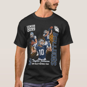 Senior Fotbollsspelare Anpassad fotokollage Blå T Shirt