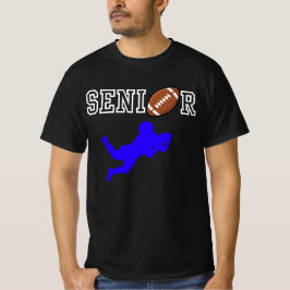 Senior fotbollsspelare med blå silhuett t shirt