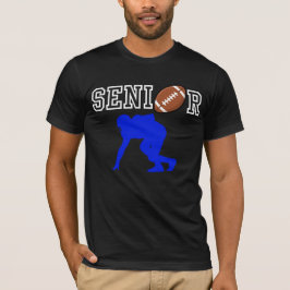 Senior fotbollsspelare med blå silhuett t shirt