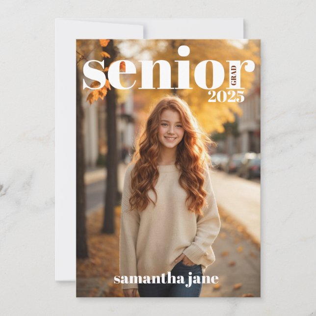 Senior Grad-fotoinbjudan Inbjudningar (Framsida)