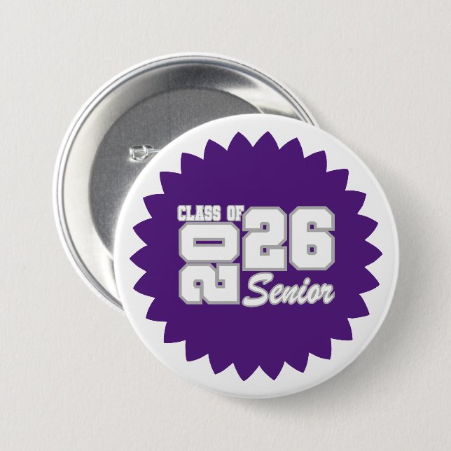 Senior Grad Pin Button Knapp (Framsida & baksida)