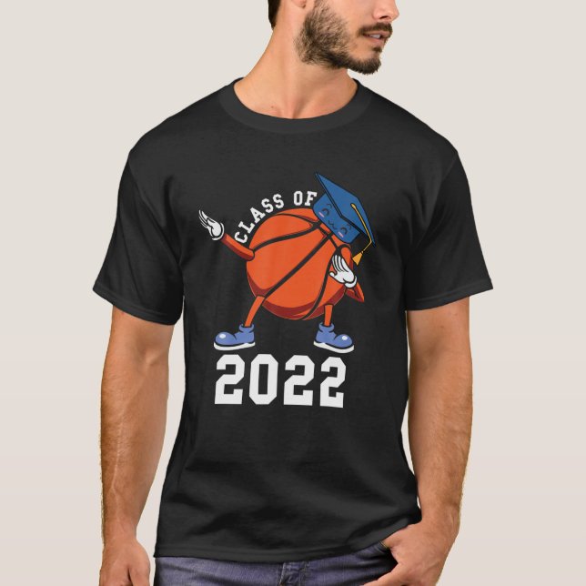 Senior Grads Class Of 2022 Basketball Dabbing Grad T Shirt (Framsida)