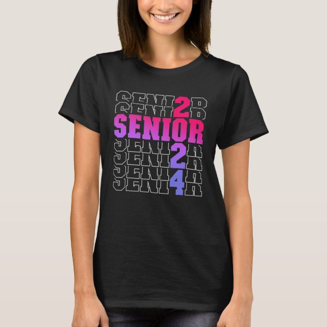 Senior Graduation Class of 2024 Senior Boys Girls T Shirt (Framsida)