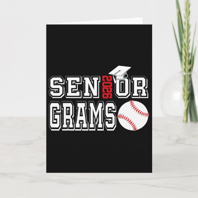 Senior Grams Cl Of 2026 Baseboll Grams Examen  Kort (Framsida)