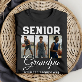 Senior Grandpa Basketball Photo Collage Custom T Shirt
