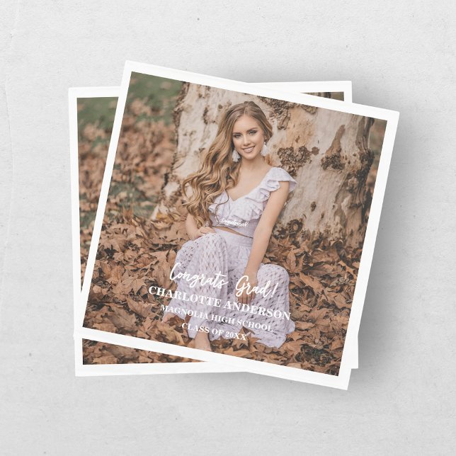 Senior Grattis Examen Foto Pappersservett (Skapare uppladdad)