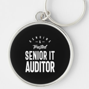 Senior IT-revisor, jobbtitel, Gift Rund Silverfärgad Nyckelring
