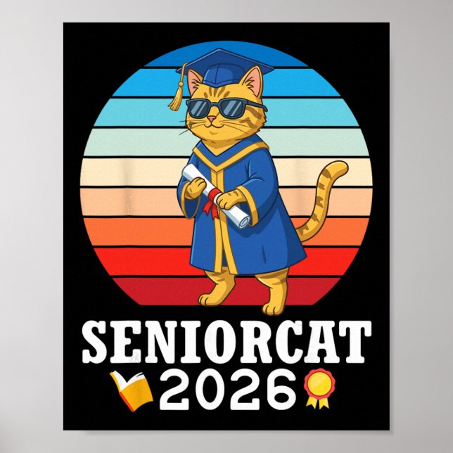 Senior Katt 2026 Cl Skolans Examen Dag Med D Poster (Framsidan)
