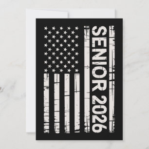 Senior Klass 2026 Patriotisk Amerikansk USA Flagga Meddelande