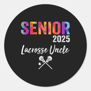 Senior Lacrosse farbror Cl 2025 Student Lacrosse T Runt Klistermärke