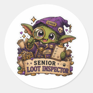 Senior Loot Inspektör Goblin Klistermärke | Rolig 