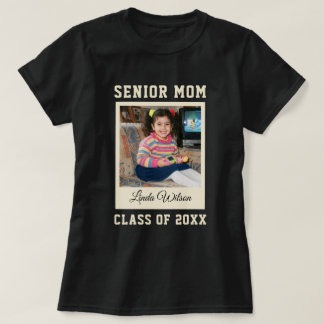 Senior Mamma Anpassad Foto Skript Namn Examen T Shirt