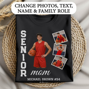 Senior Mamma Basket Collage Anpassat Namn T Shirt