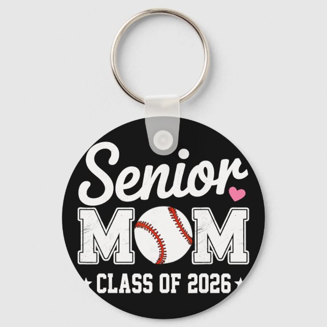 Senior mamma klass 2026 Baseboll Retro mamma exame Nyckelring (Framsida)