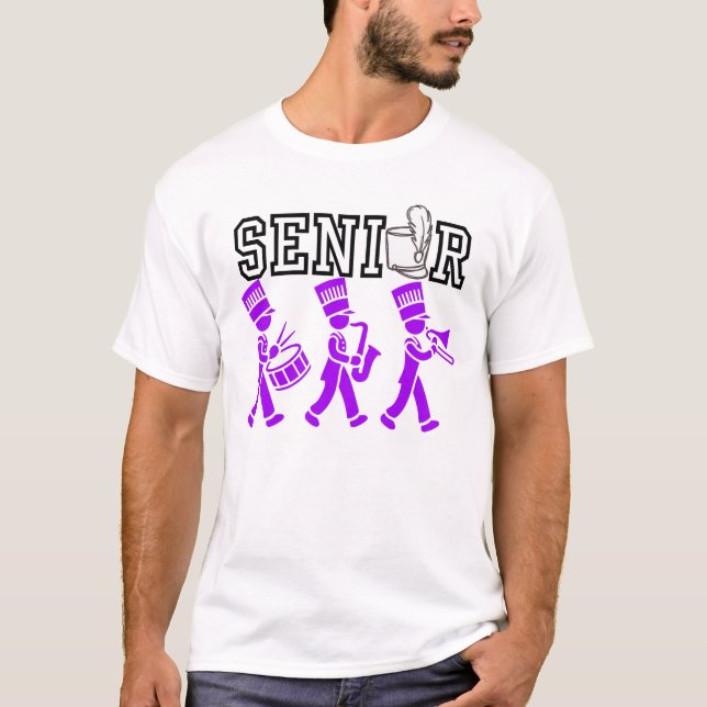 Senior Marching Band med lila siluett T Shirt (Framsida)