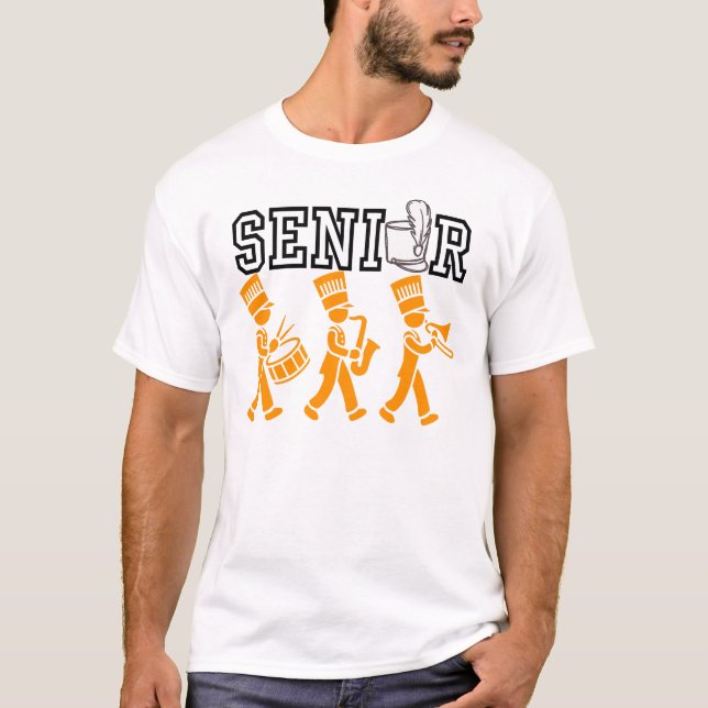Senior Marchingband med orange silhuett T Shirt (Framsida)