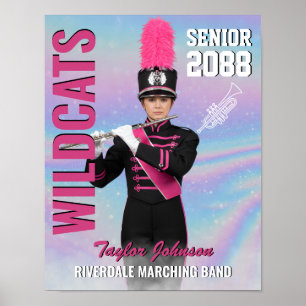 Senior Marscherande Band Anpassad Foto Present Spo Poster